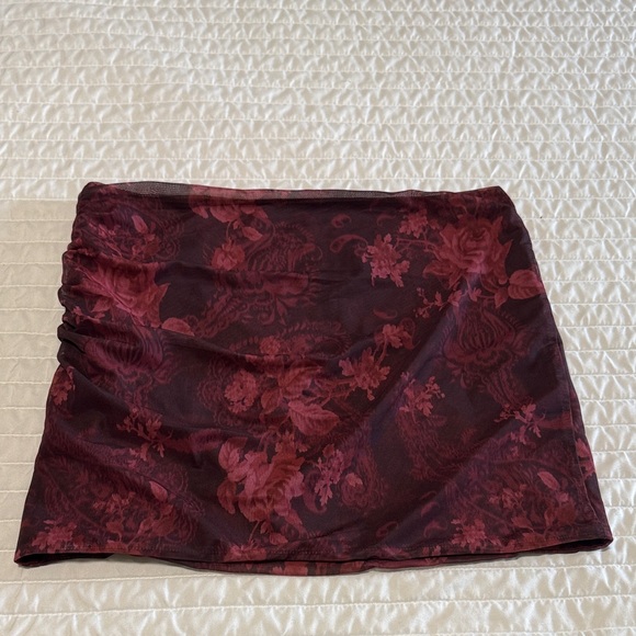 Princess Polly Floral Burgundy Skirt - Picture 3 of 3